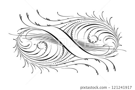 A black curved line on a white background in the style of romantic whimsy 121241917