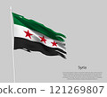 Waving Syrian flag on flagstock 121269807