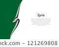 Syria Flag Ribbon Design with Text 121269808