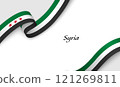 Syria Flag Ribbon Design with Text 121269811