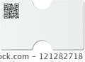 Blank white card featuring a QR code and rounded corners, providing ample space for customizing with unique designs. Ideal for various marketing and promotional needs 121282718