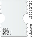 Blank white ticket featuring a QR code and number, providing ample copy space for customization with event details, ideal for various occasions and promotions 121282720