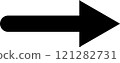 Simple black arrow pointing right with rounded line end and triangular arrowhead over a white background, representing direction, progress, and forward movement 121282731