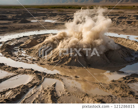 hot thermal spring in yellowstone 121286815