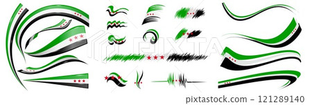 syria flag set elements, vector illustration on a white background 121289140