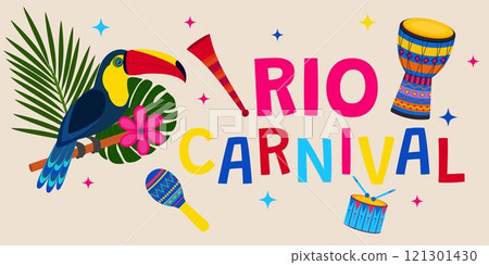 Rio Carnival. Poster, banner, placard, poster. 121301430