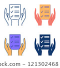 Responsibility icon set in flat and line style 121302468