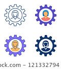 Knowledge and skills icon set 121332794