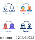 Exchange between two people icon set 121341538