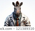 the AI Image Generator, Zebra in Medical Attire Representing Healthcare 121389310