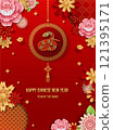 Celebrating Chinese New Year 2025, Snake Zodiac Elegance with Ethereal Floral Abstract Template Design. Vector illustrator EPS10 121395171