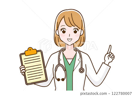 A female doctor explaining with a file 122780007