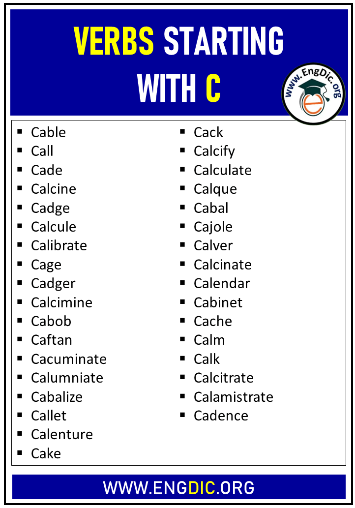 verbs starting with c