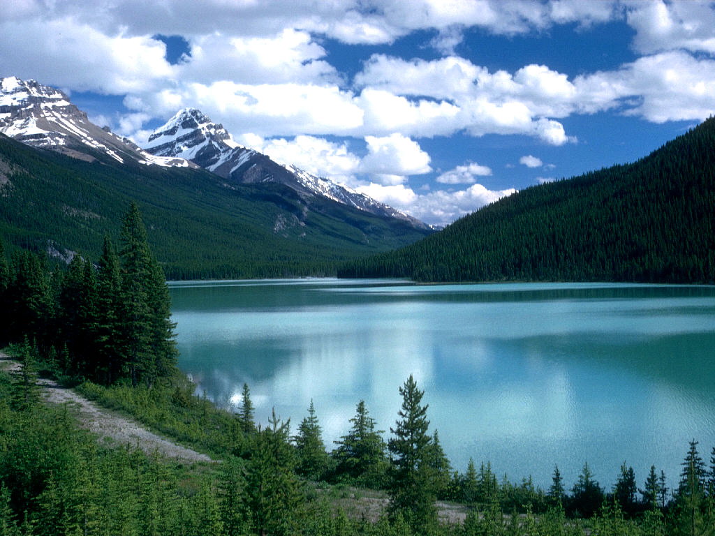 Lake Between Green Mountains Free Desktop Wallpapers 14906 High Resolution