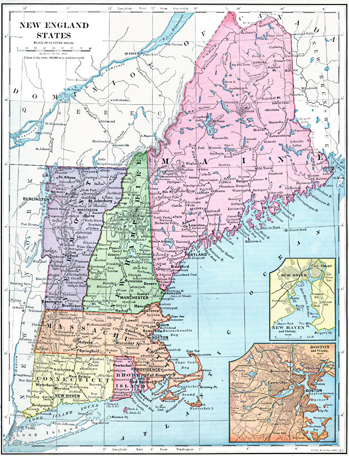 Printable New England Map