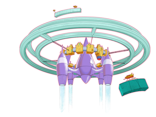 Ilustração de uma nave espacial representando o aumento do poder após os upgrades do Ethereum.