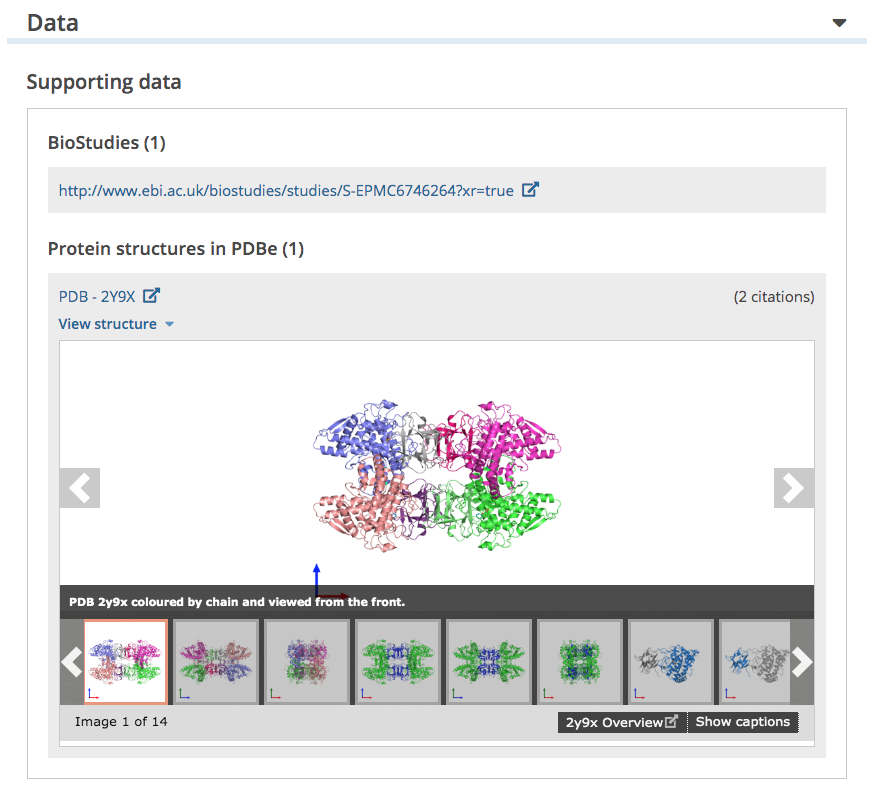 Highlighted &apo;View structure&apos; link and display