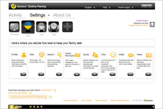 internet content filter - Norton Family