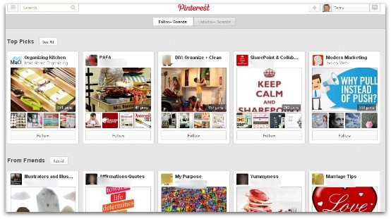 pinterest review - home feed