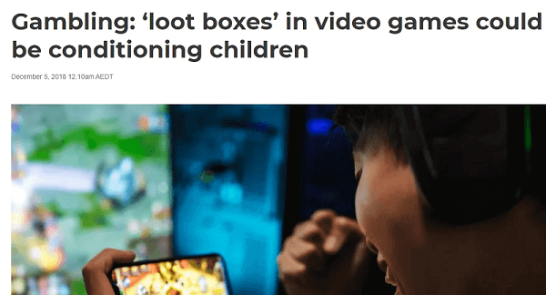 News about loot boxes gambling