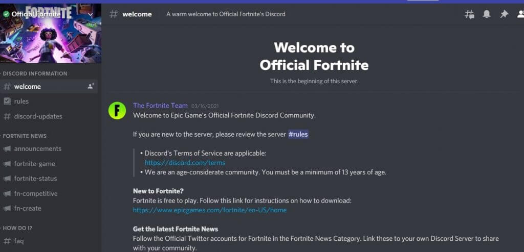 official fortnite discord server