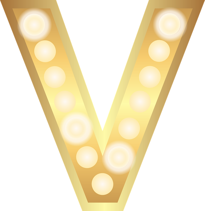 A Gold Letter With Lights