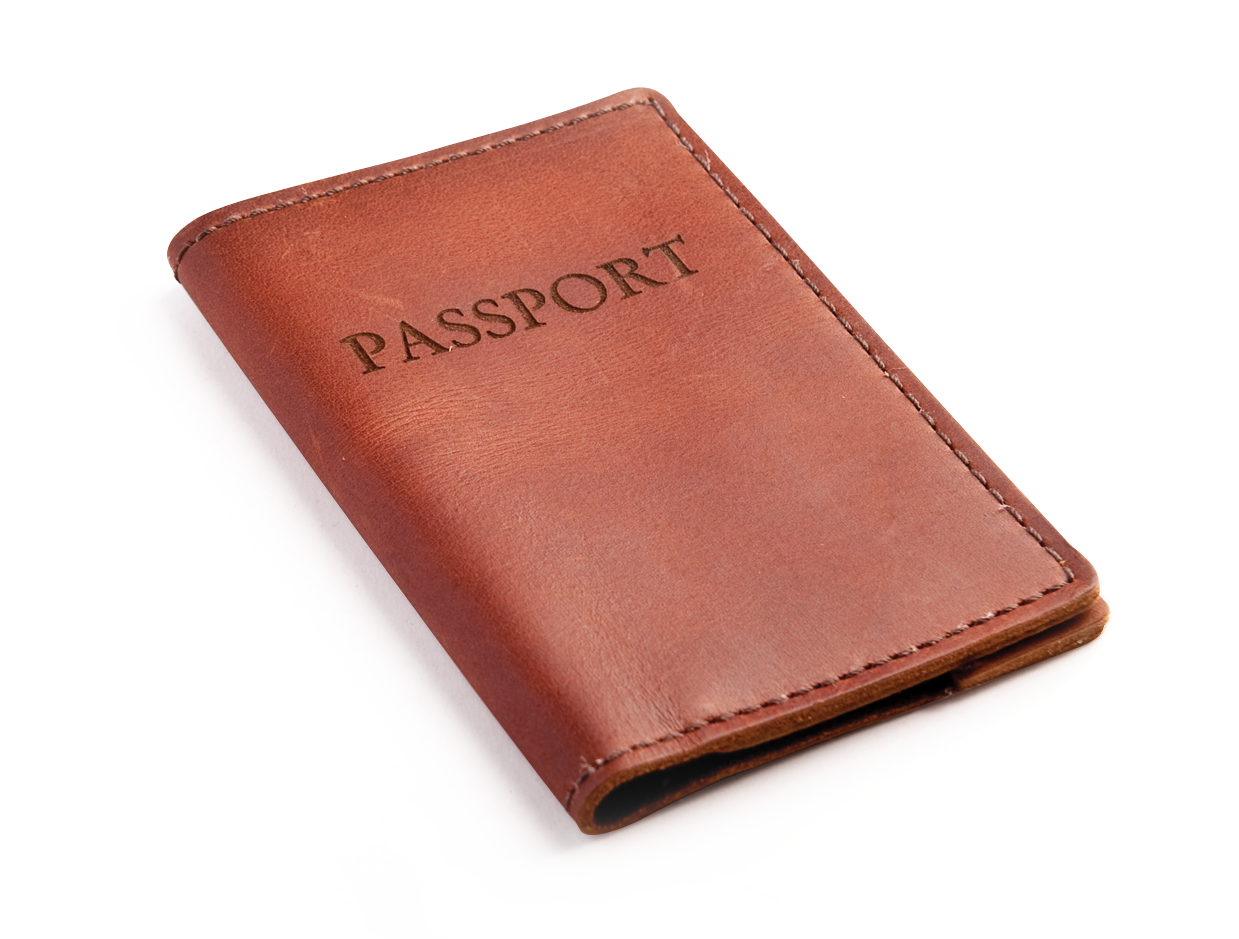 A Brown Leather Passport Cover