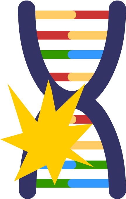 A Colorful Dna Strand With A Yellow Star