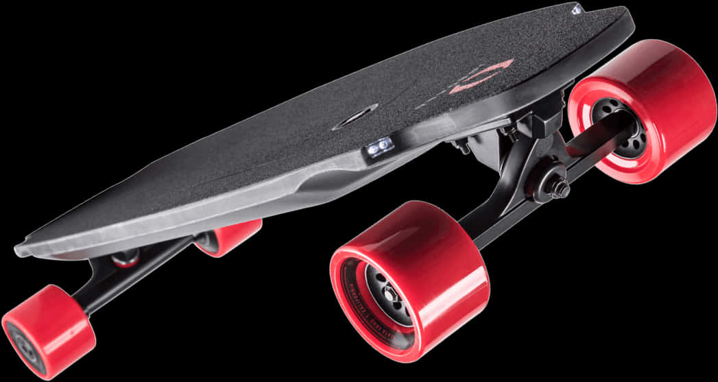 A Skateboard With A Red Wheel