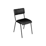 Silla de metal/cuero 51.5x78cm negro