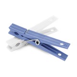 Clip para ropa de plastico blanco/azul 50 pzas