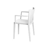 Silla moderna plastica con brazos blanca