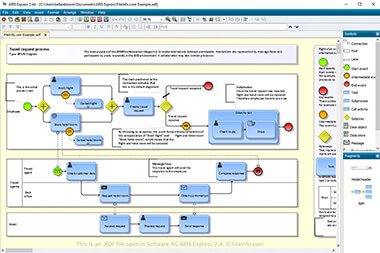 Screenshot of a .adf file in Software AG ARIS Express 2.4