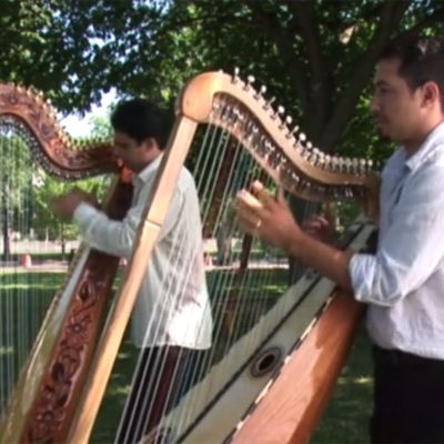 Marcelo Rojas and Miguel Prado Perform a Harp Duet at 2009 Smithsonian Folklife Festival