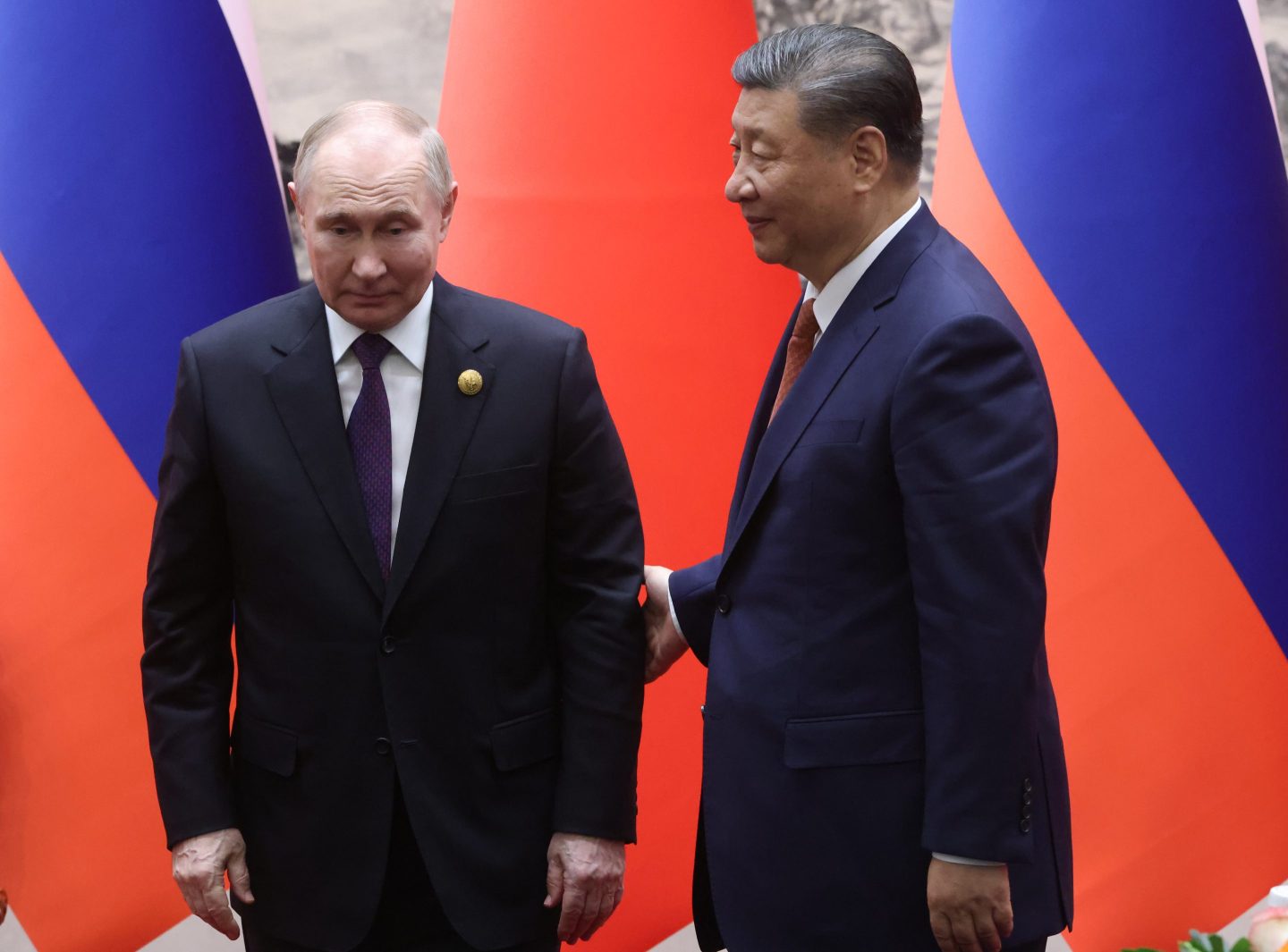 Russian President Vladimir Putin and Chinese President Xi Jinping at a meeting in Beijing in May.