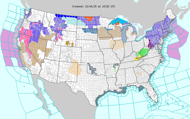 Current Hazardous Weather Watches, Warnings, and Advisories