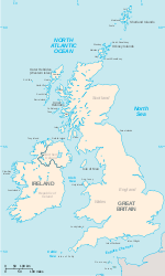 Carte des îles Britanniques.