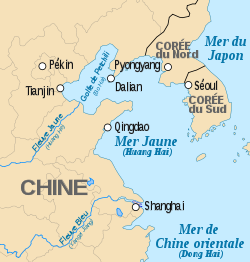 Carte de la mer de Bohai