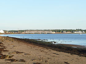 Vue générale de Cocagne, avant la destruction du pont de bois.