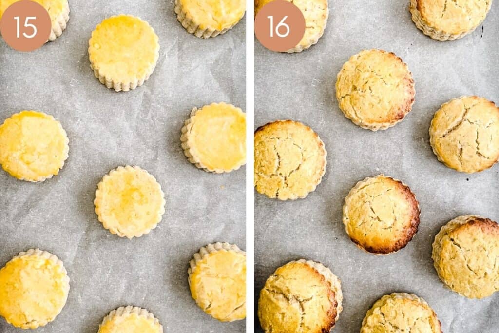 scone images pre and post baking. On a baking tray