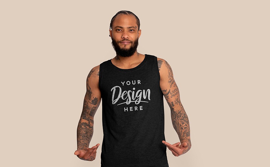 mockup of a man with a tank top