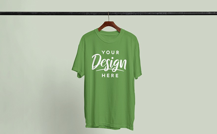 mockup hanging shirt