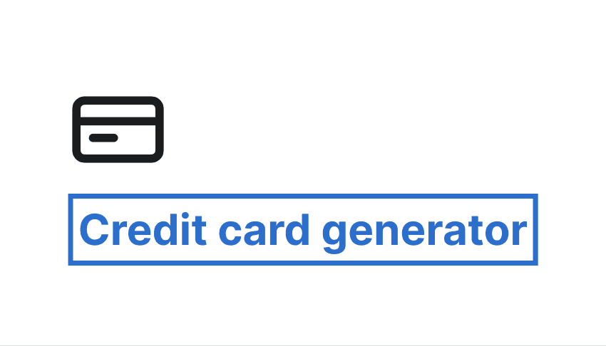 Credit card generator