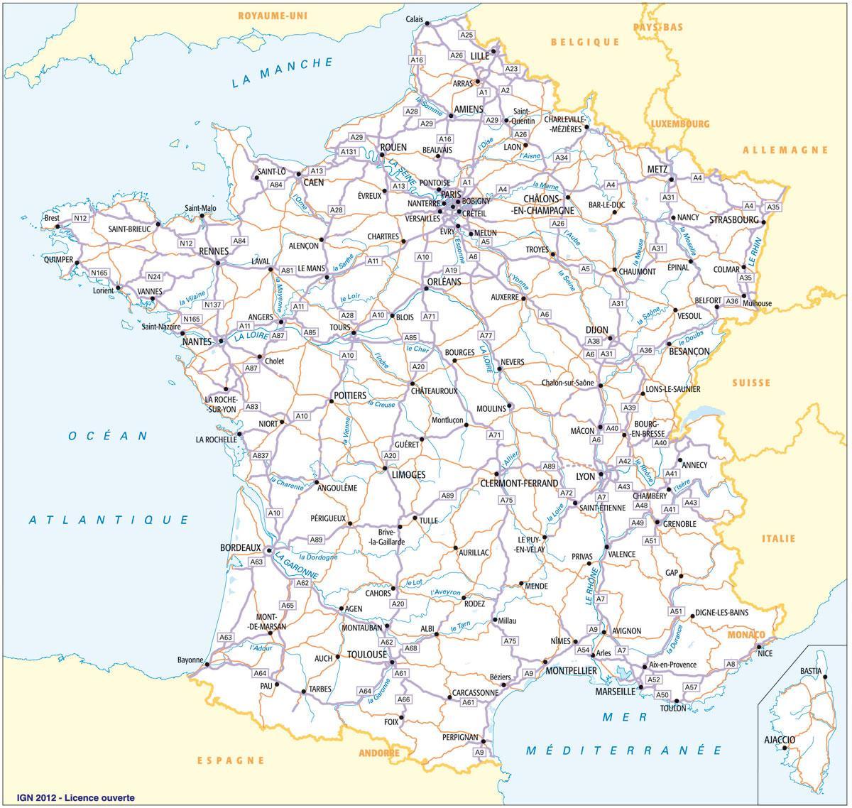 Map Of French Motorway Network France Map Road Trip Map Road Trip Images