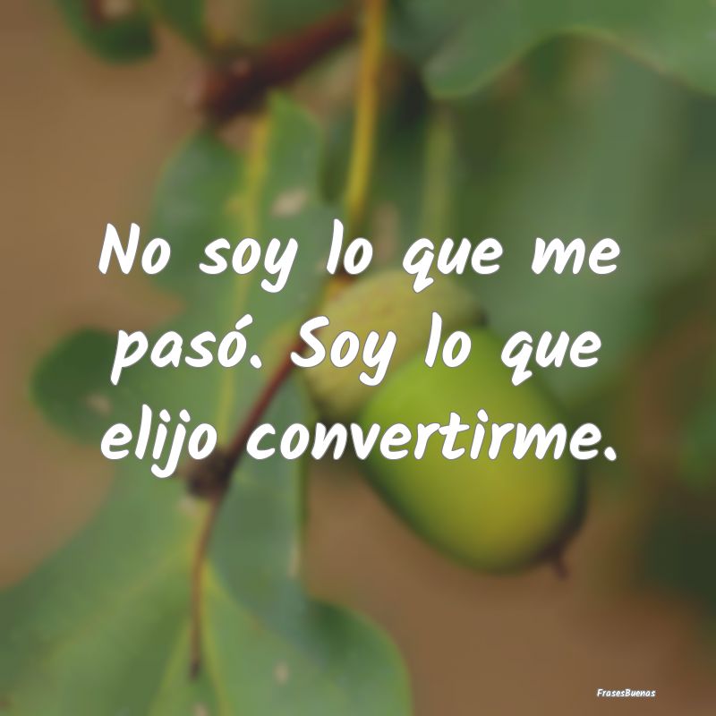 Frases de Fortaleza - No soy lo que me pasó. Soy lo que elijo convertir...