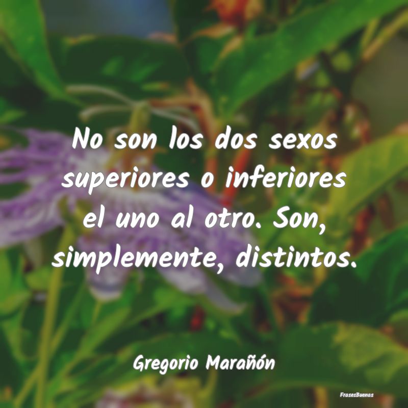 Frases de Equidad de Género - No son los dos sexos superiores o inferiores el un...