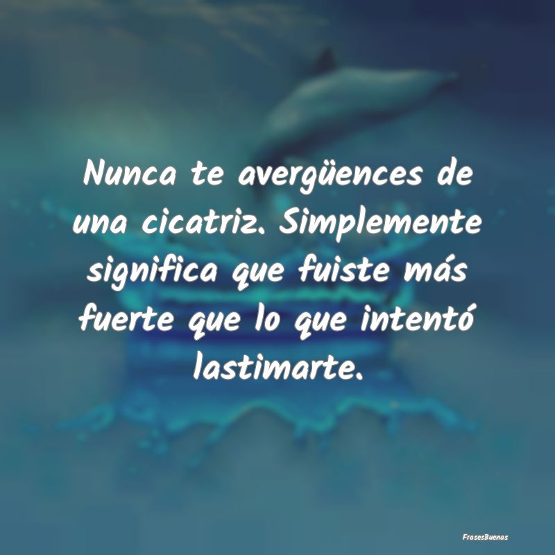 Frases de Fortaleza - Nunca te avergüences de una cicatriz. Simplemente...