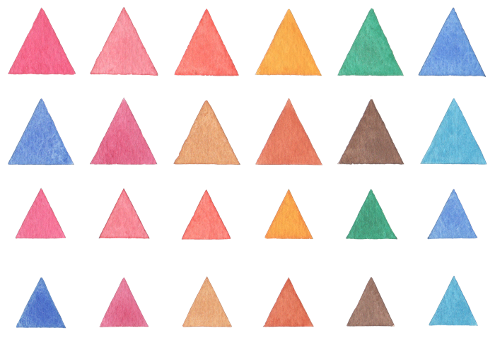 01 水彩 三角の素材セット 空中庭園