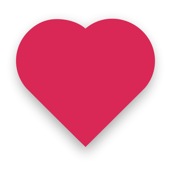 Pink heart with slight shadow vector image