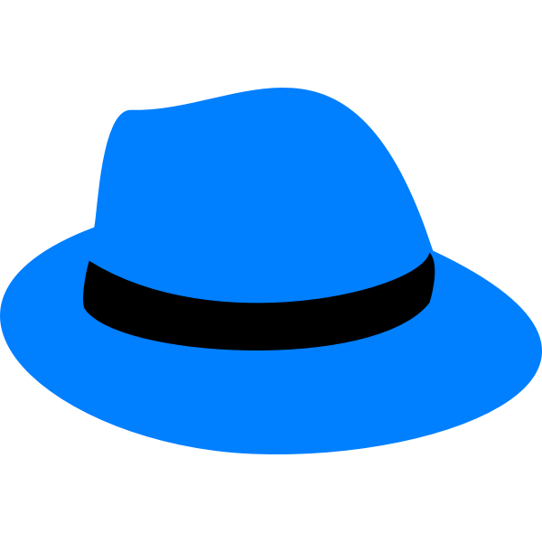 flatten blue fedora